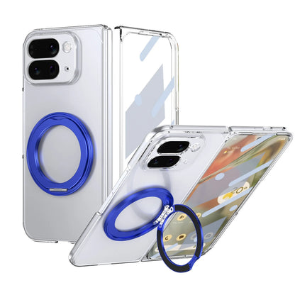 Cases For Google Pixel10Pro Fold Phone Case Magnetic Wireless Charger with A Rotating Bracket PC Material Transparent Full Cover