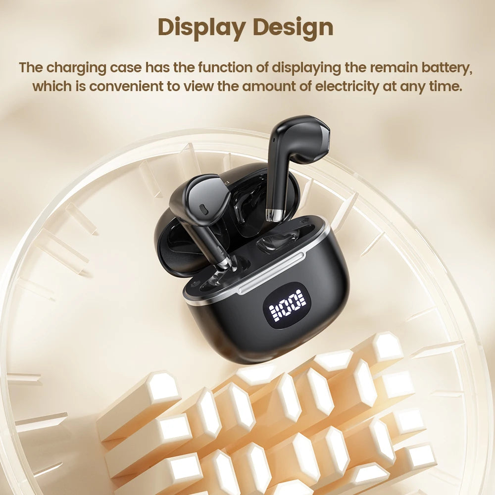 Toocki 06C Bluetooth 5.3 Wireless Headphones Power Digital Display 35hours Endurance Gaming Headsets Waterproof Sports Earbuds