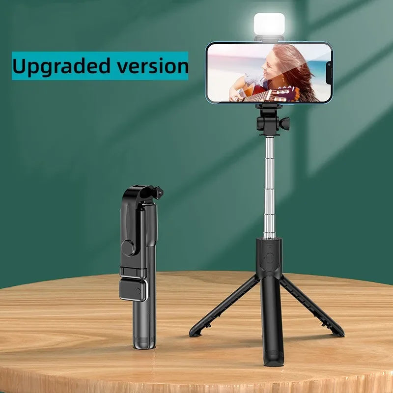 F2 10 Mobile Phone Live Holder Smartphone Retractable Wireless Live Broadcast Stand Dimmable Selfie Stick LED Fill Light Video