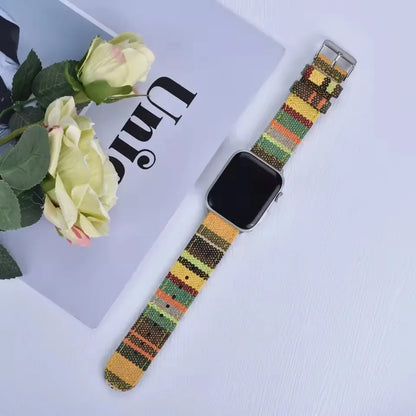 Christmas Exotic Style Fabric Straps For iWatch Band 8 7 SE 45mm 44mm 42mm Sports For Apple Watch 41mm 40mm 38mm Series 6 5 4 3