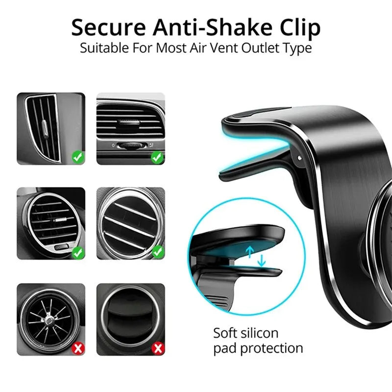 Magnetic Car Phone Holder Air Vent Magnet Mount GPS Smartphone Cellphone Support in Car Bracket For iPhone Samsung Huawei Xiaomi