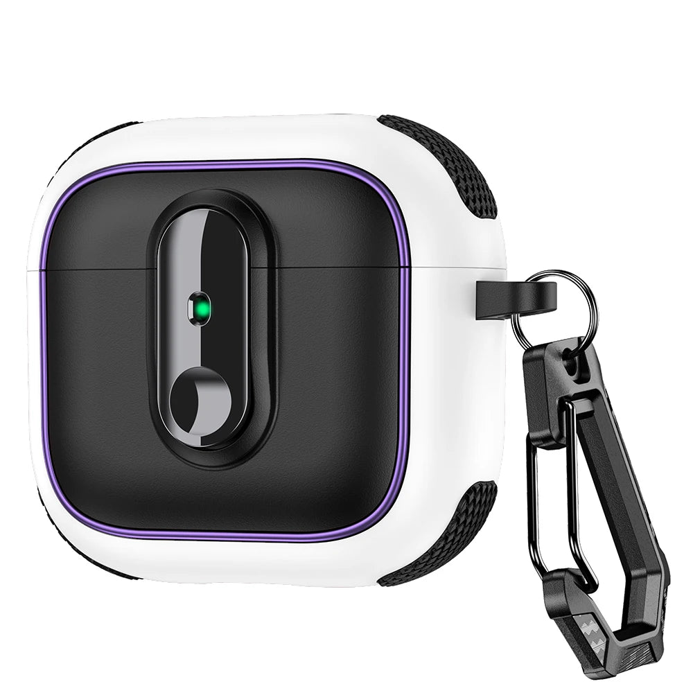 Armor Lock Earphone Cover For AirPods 4 Pro2 3 2 1 Case TPU PC Shockproof Headphone Coque For AirPods Pro 2 2nd 4th Gen Cases