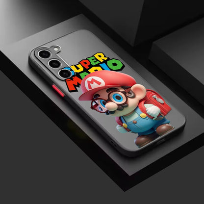 Fun Magic Super M-Marios Frosted Translucent For Samsung Galaxy S24 S23 S22 S21 S20 FE S10 S9 S8 Plus Ultra Pro 5G Cover