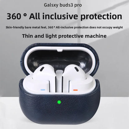 Luxury Oil Skin+PC Case For Samsung Galaxy Buds3 Earphone Shockproof Cover For Buds 3 Pro Protective Sleeve With keychain