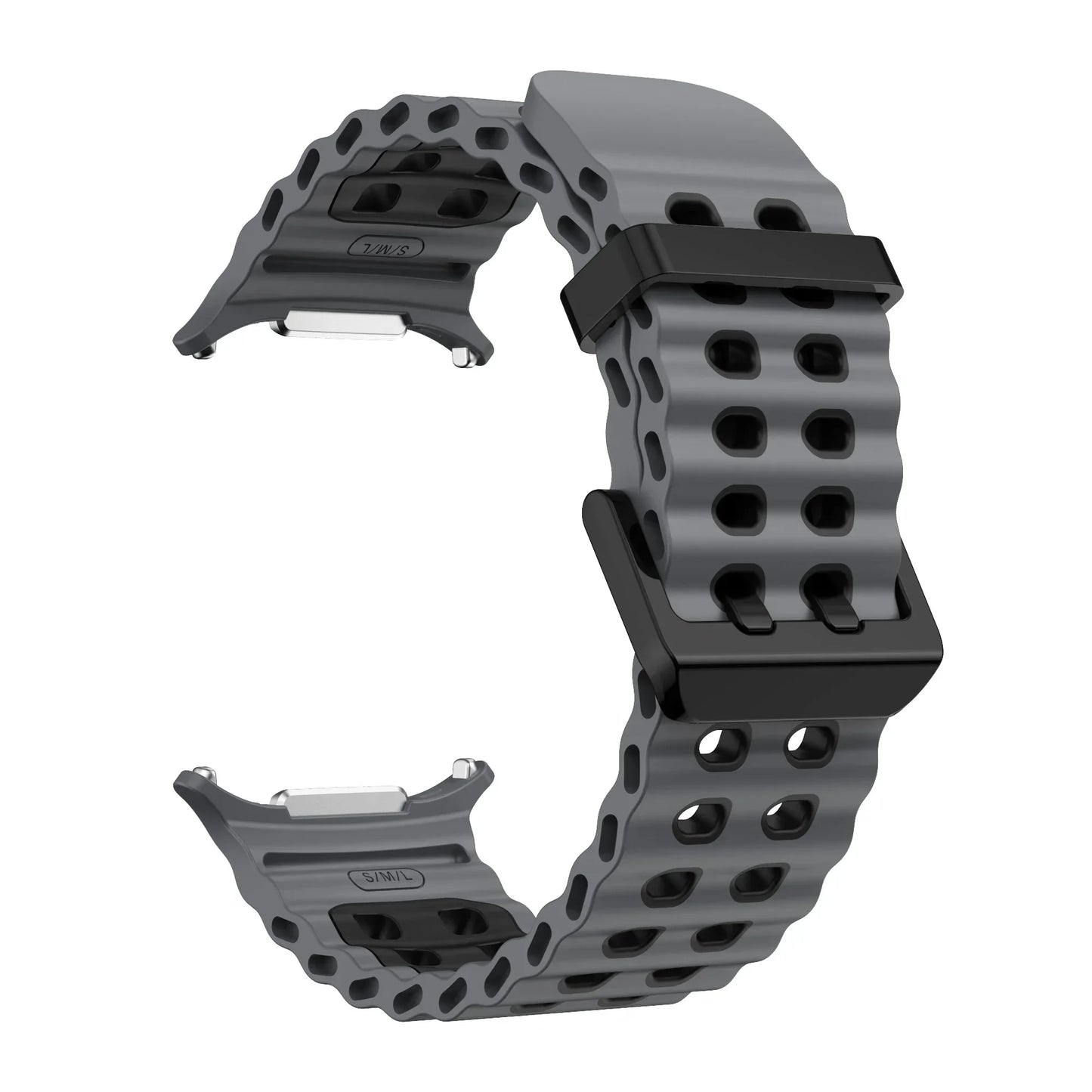 NEW Marine Silicone Strap For Samsung watch ultra 47mm Bracelet No Gaps Sport two-tone Band for Galaxy 7 ultra watchband straps