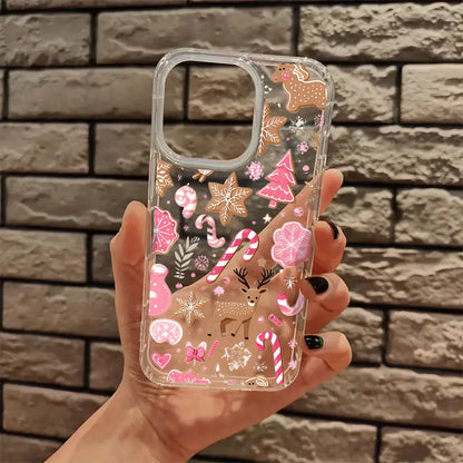 Deer Christmas gift for you romantic aesthetic transparent autumn phone case for iPhone17 16, 15 14 13 Pro Max