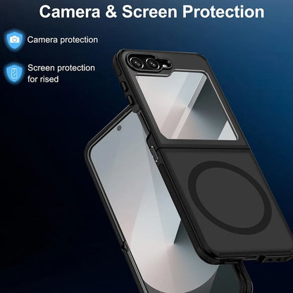 Business Matte Magsafe Case for Samsung Galaxy Z Flip 5 6 7 ZFlip Flip6 Flip5 Wireless Charging PC TPU Armor ZFlip7 ZFlip6 Cover