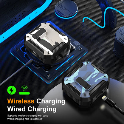 Stylish Camouflage Cover For Samsung Galaxy Buds 3 Pro Buds3 Pro Buzz 3 Pro Case With Lock Rugged Shell Armor Shockproof Sleeve