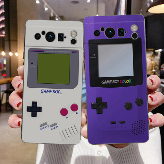 Phone Case For Google Pixel 8 7 6 Pro 8A 7A 6A TPU Shell Soft Silicone Shockproof Black Cover Gameboy Boy Game