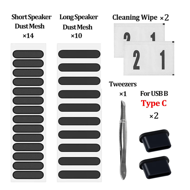Universal Phone Dustproof Net Stickers Speaker Mesh for iPhone Samsung Anti Dust Net Sound Hole Charging Port Dust Cover Plug - covers4phones