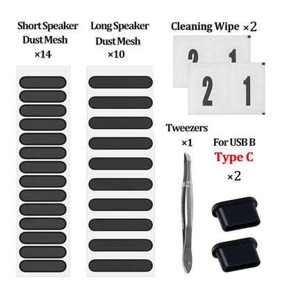 Universal Phone Dustproof Net Stickers Speaker Mesh for iPhone Samsung Anti Dust Net Sound Hole Charging Port Dust Cover Plug - covers4phones