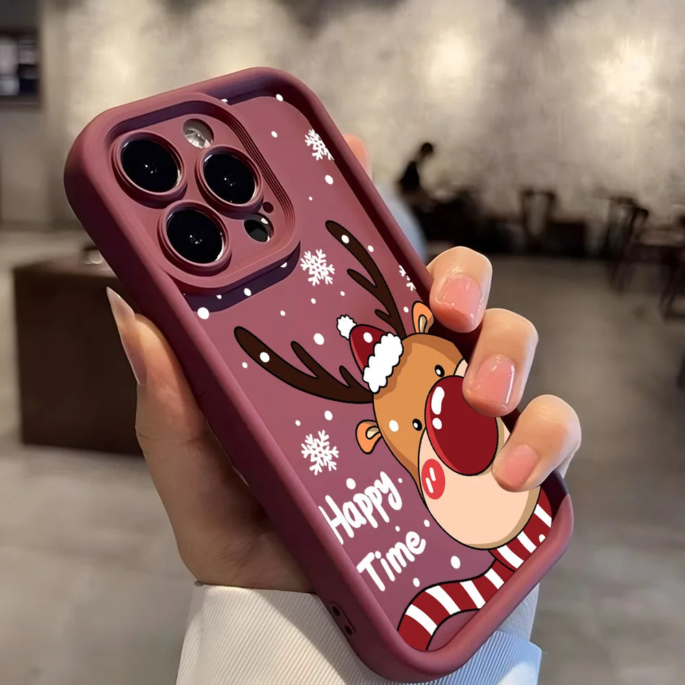 Santa Claus Elk Snowman Christmas Phone Case For Google Pixel 9 8 7 8A 7A Pro XL 4G 5G Soft Silicone TPU Back Cover