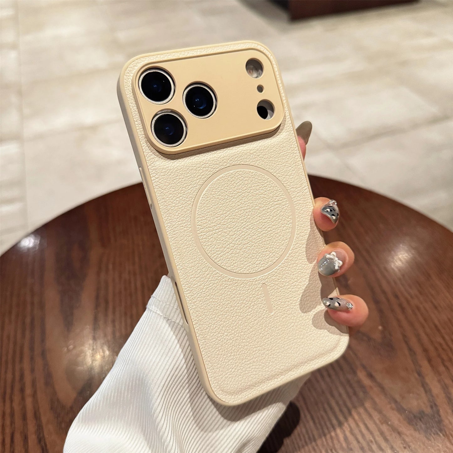 For Iphone17promax Magnetic Case Leather Pattern Matte Phone Case for IPhone 17 16 14 15 13 12 Pro Max Plus 11 for Magsafe Cover