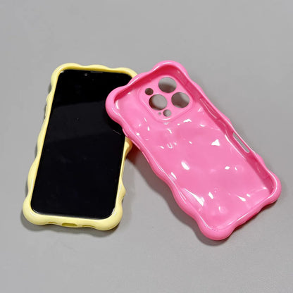 Fashion Meteorite Wave Bubble Silicone Phone Case For iPhone 16 15 Plus 14 13 12 11 Pro Max Luxury Wavy Candy Shockproof Cover