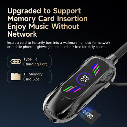 NEW Sports Car Shape Surround Sound Neckband Open-ear LED Display Headsets Wireless Bluetooth Headphones Sports Gaming Earphones