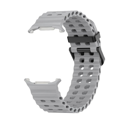 NEW Marine Silicone Strap For Samsung watch ultra 47mm Bracelet No Gaps Sport two-tone Band for Galaxy 7 ultra watchband straps
