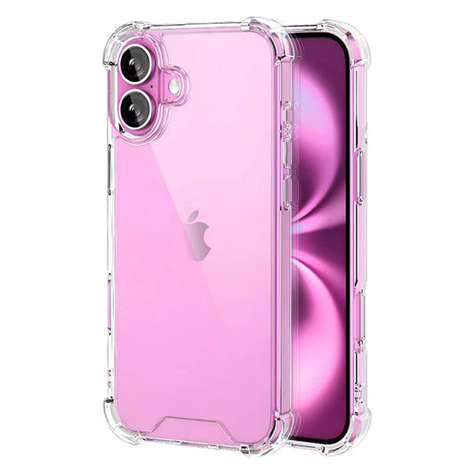 Hybird Hard Acrylic Clear Case for iPhone 17 Air 16 E Pro Max Military Grade Shockproof Transparent Silicone Soft Back Cover