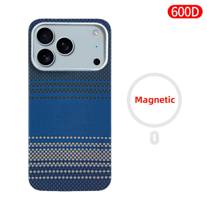 For iPhone 17 pro max case carbon 600d kevlar aramid fiber magsafe fabric thin hard 17 Air cover magnetic balck Slim light red