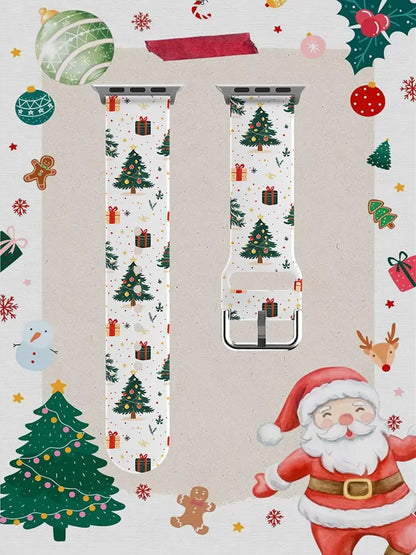 Classic Christmas Tree For Apple Watch Band 45mm 44mm 40mm 41 42-38mm TPU Bracelet iwatch Series 8 7 SE 3-6 9 10 11 Ultra 3 49mm