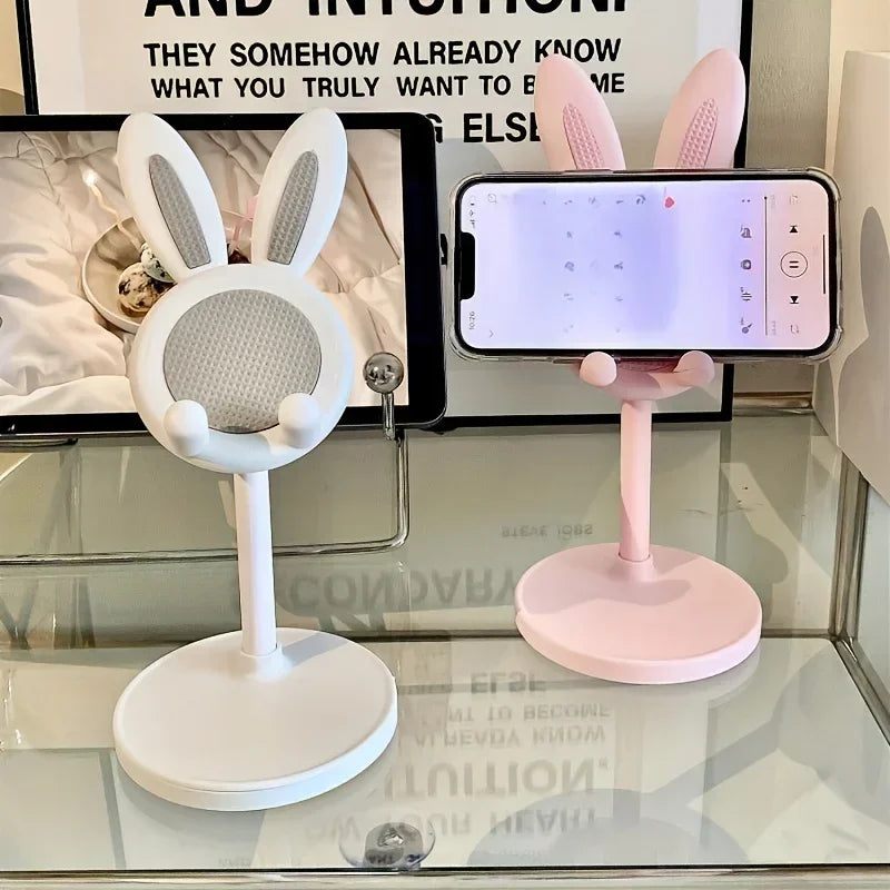 Cute Cartoon Bunny Phone Stand Desktop Cell Phone Stand For iPhone IPad Samsung Smartphone Adjustable Phone Holder Table Support