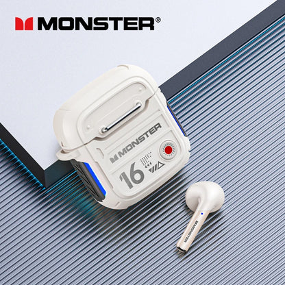 Original Monster XKT16 V5.3 Bluetooth Headphones Wireless HIFI Sound Earphones Low Latency Gaming Long Standby Earbuds
