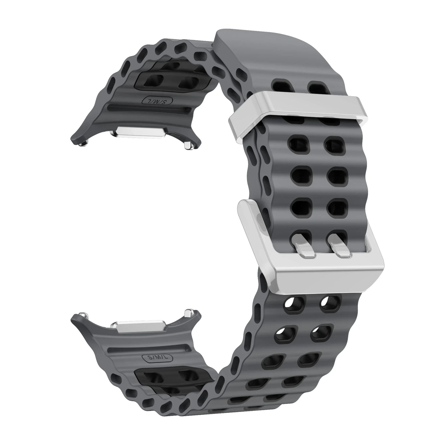 NEW Marine Silicone Strap For Samsung watch ultra 47mm Bracelet No Gaps Sport two-tone Band for Galaxy 7 ultra watchband straps