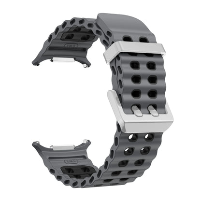 NEW Marine Silicone Strap For Samsung watch ultra 47mm Bracelet No Gaps Sport two-tone Band for Galaxy 7 ultra watchband straps
