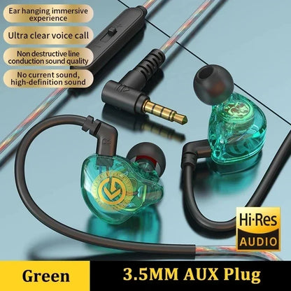 VIKEFON Wired Earphone 3.5mm Type C Digital Chip In Ear Headphone Wire-controlled Headset With Mic For iPhone 15 Android Samsung