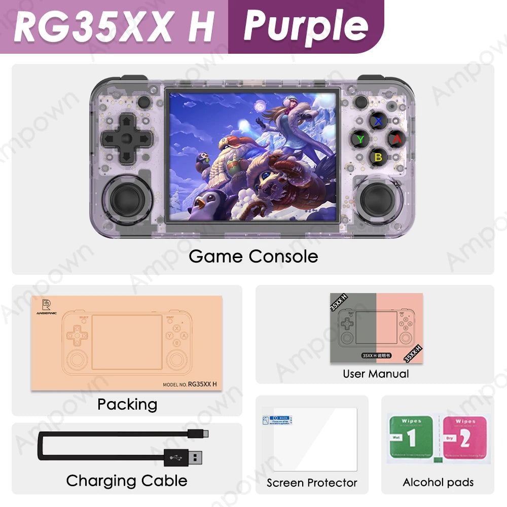 ANBERNIC RG35XX H Handheld Game Console 3.5''IPS Screen HDMI Output Linux System RG35XXH Retro Video Simulator Console Kids Gift