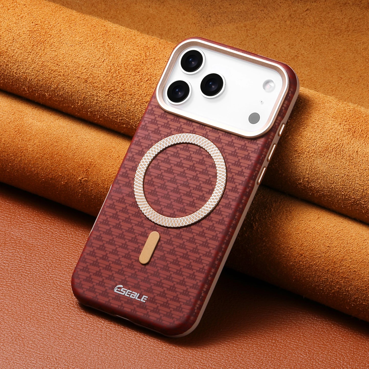 Luxury Business Bitmap Leather Magnetic Phone Case For iPhone 17 16 15 14 13 Pro Max 17Pro 17Air Metal Lens Button Bumpe Cover