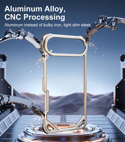 Oatsbasf Metal Slim Phone Case for iPhone 17 Air/17 Pro/17 Pro Max Case Frameless Minimalist Wireless Charging Protecitve Cover