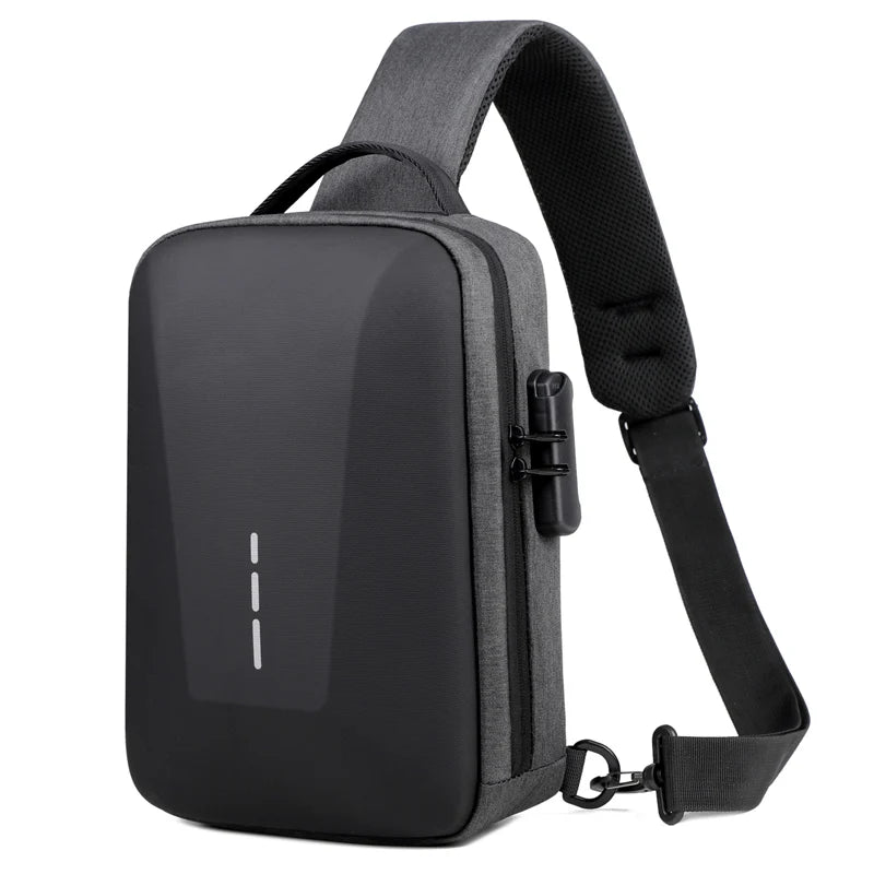 Anti-theft Combination Lock Chest Packs With USB Charging Port Fashion Business Men's Crossbody Bag Travel Storage Shoulder Bag