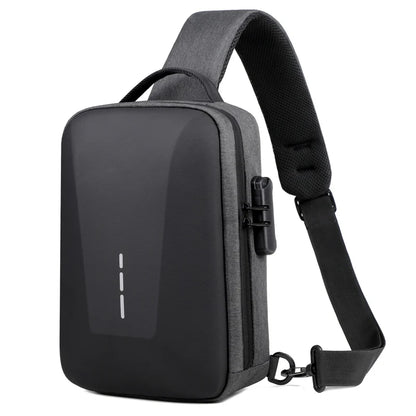 Anti-theft Combination Lock Chest Packs With USB Charging Port Fashion Business Men's Crossbody Bag Travel Storage Shoulder Bag