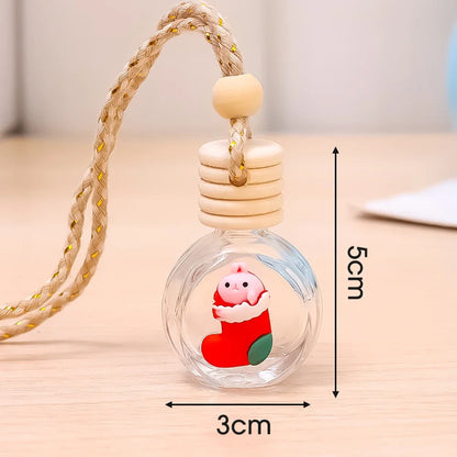 10ml Perfume Galss Bottle Pendant Christmas Car Auto Rearview Mirror Decoration Empty Bottle Aromatherapy Essential Oil Bottle