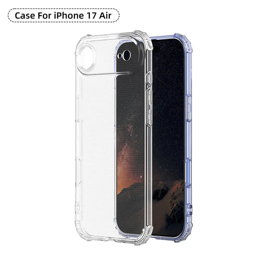 Transparent Silicone Soft Shockproof Case For iPhone 11 12 13 14 Pro Max 15 16 17 Plus 16e 17 AIR 12 Mini I17 i 17 5G Back Cover