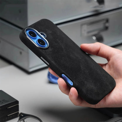 Luxury Metal Lens Magnetic Fiber Leather Case For iPhone 16 Pro Max 15 14 Plus 13 12 MagSafe Wireless Charging Shockproof Cover