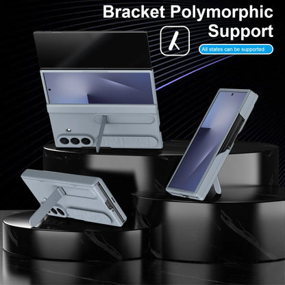 Business Flip Case For Samsung Galaxy Z TriFold Tri Fold Folding Stand Holder Wristband Luxury Hard Plastic Shockproof Cover