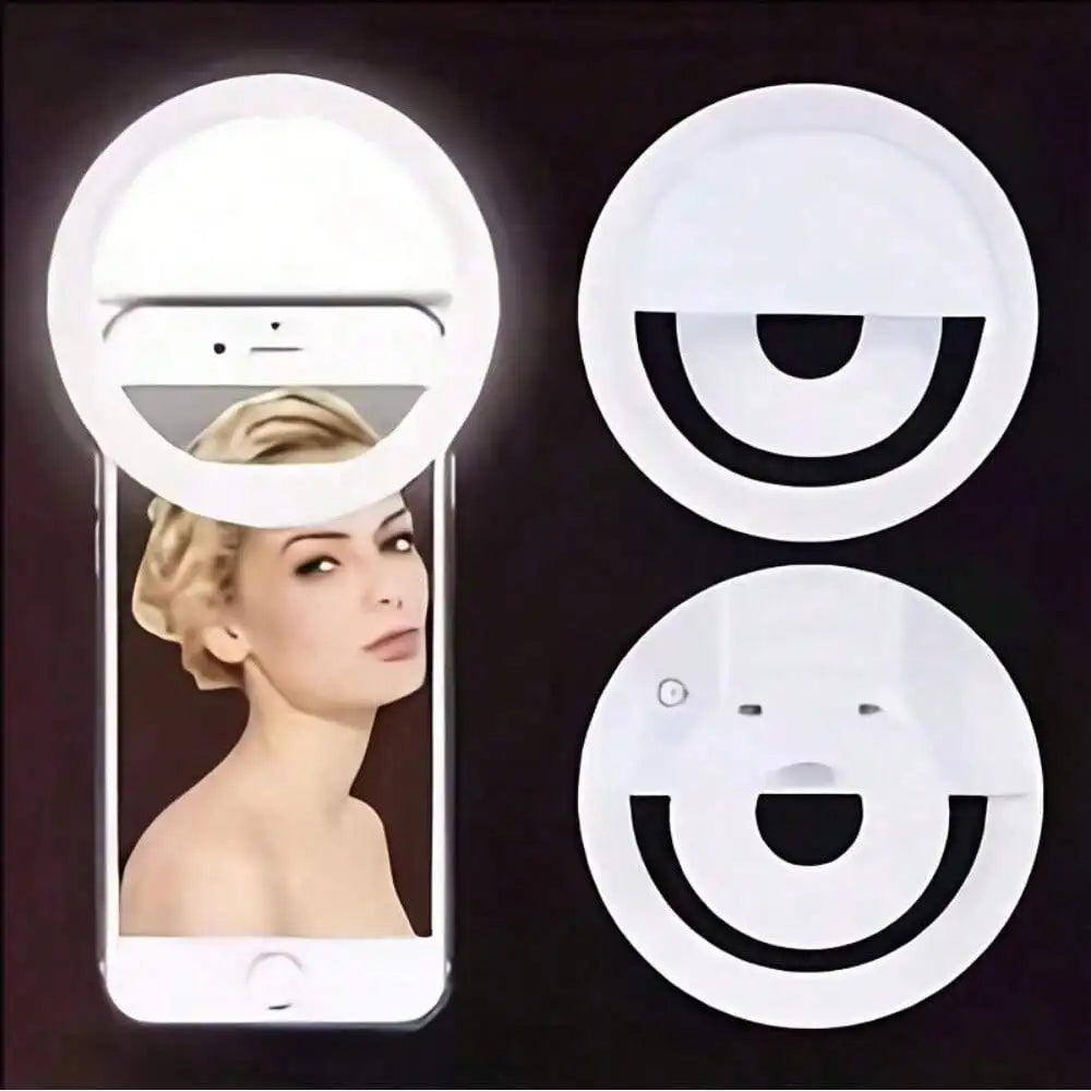 1pc USB Rechargeable Selfie Ring Light LED,Aro De Luz With 3 Brightness Modes Selfie Light, Travel Accessories