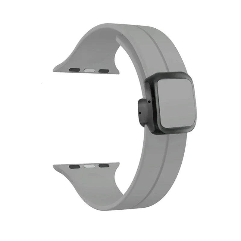 New Magnetic Buckle Silicone Strap For Apple Watch Band 44mm 45mm 38mm 49mm 40 42 41mm Sport Bracelet iWatch ultra 2 9 6 7 8 SE
