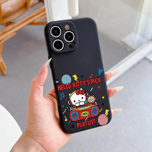 Hellokitty Mobile Phone Cases Iphone 16 Iphone 16/15/14/13/12/11/x/xs/xs Max Woman Black Phone Case Sanrio Sanrio Kt Gift