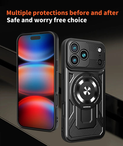 Magsafe Wireless Charging Stand Holder Cover For iphone 17 Pro Max iphone17 Air 5G Magnetic Ring Armor Phone Case