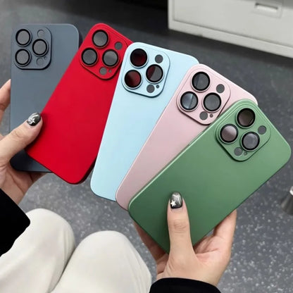 Original Color Ultra Thin Matte PC Case for iPhone 16 15 14 Plus 13 12 11 Pro Max Glass Camera Protection Shockproof Slim Case
