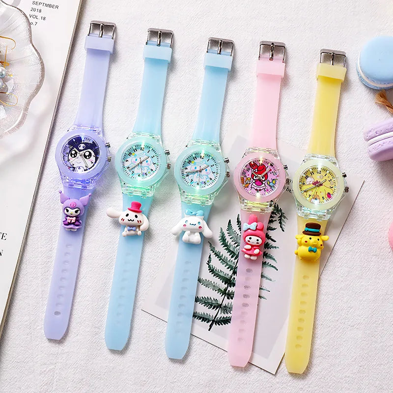 3D Mickey Children Watches Girls Color Light Source Silicone Minnie Kids Watch Ladies Quartz Clock Gifts Relogio Feminino - covers4phones
