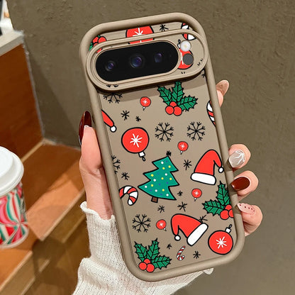 Cute Christmas Phone Case For Google Pixel 9 Pro XL 9 8 Pro 8A 7A Shockproof Soft Silicone Protector Cover For Pixel 9 8 7 Pro
