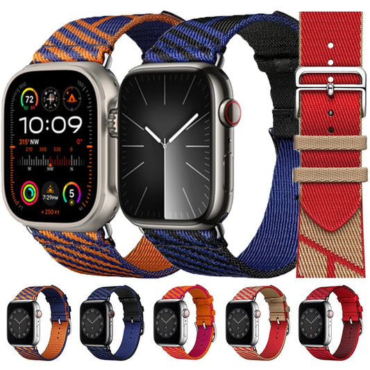 Jumping Single Tour Strap For Apple Watch 11 10 9 SE 3 45mm 41mm 46mm 40mm 42mm 44mm Woven Nylon Strap For iWatch Ultra 3 2 49mm