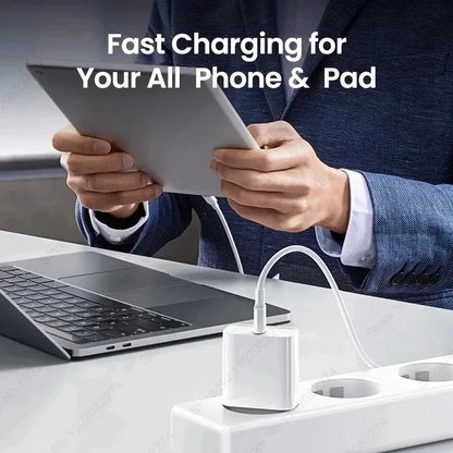 US EU Adapter 20W PD Fast Charger For iPhone 13 12 11 14 15 16 Pro Max Plus Fast Charging USB C Charger Type C Cable Accessories