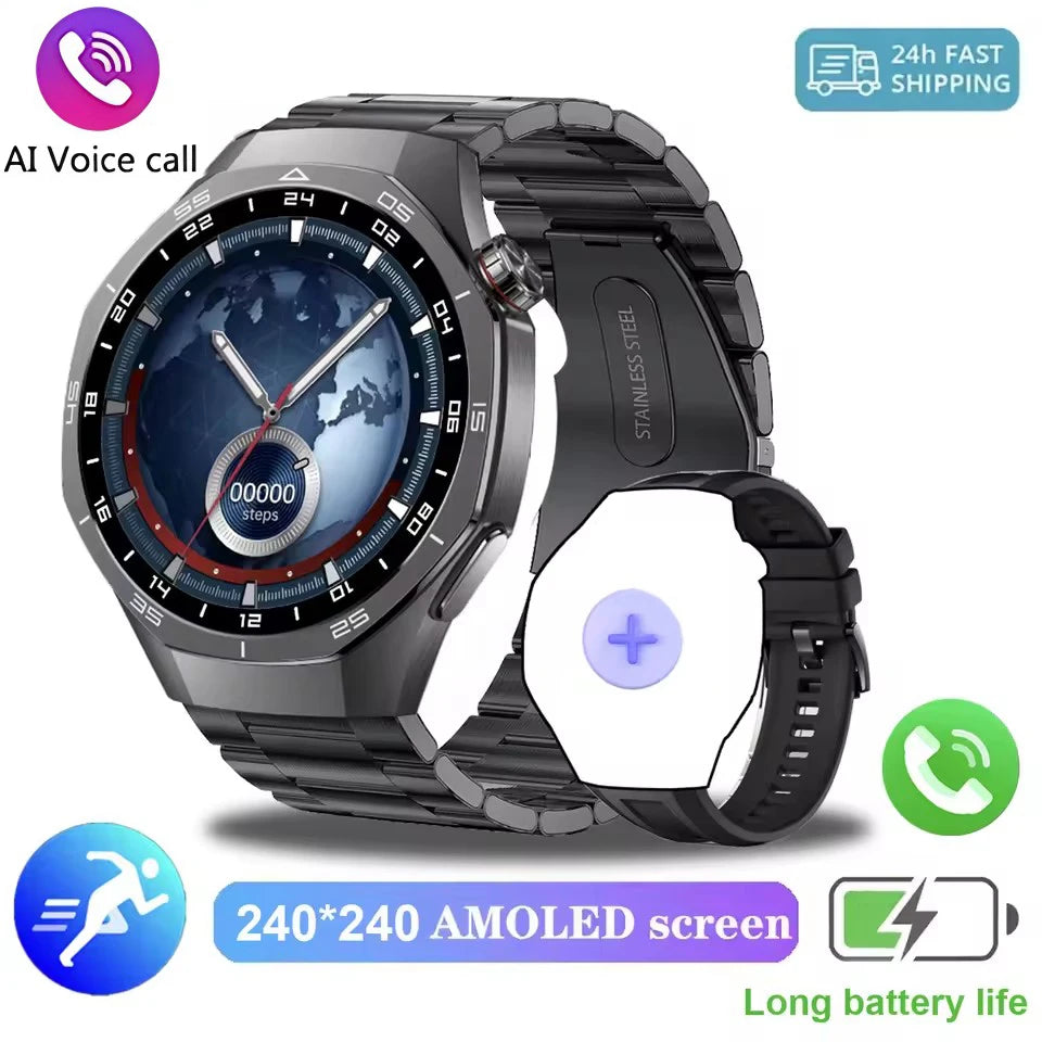 New GT5 Pro Upgrade SOS Smart Watch 2026 AMOLED Dynamic Lsland Heart Rate Sleep Monitoring Bluetooth Call Watch 5 Max Smartwatch