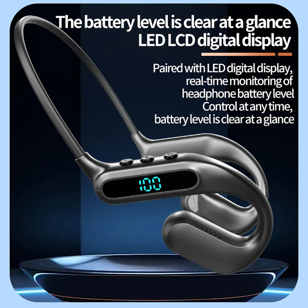 Bluetooth 6.0 Earphones Air Conduction TWS Wireless Sports Headphones Neckband Headsets HiFi Stereo ENC Noise Reduction Earbuds