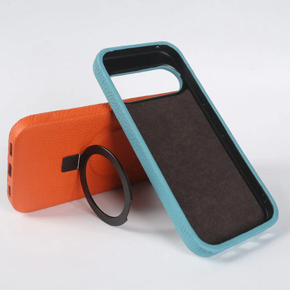 Magnet Ring Stand Phone Case For Google Pixel 10 Pro 9Pro 8A 7Pro 6pro 5A Cover Genuine Leather Case Magnetic Back Cover Cases