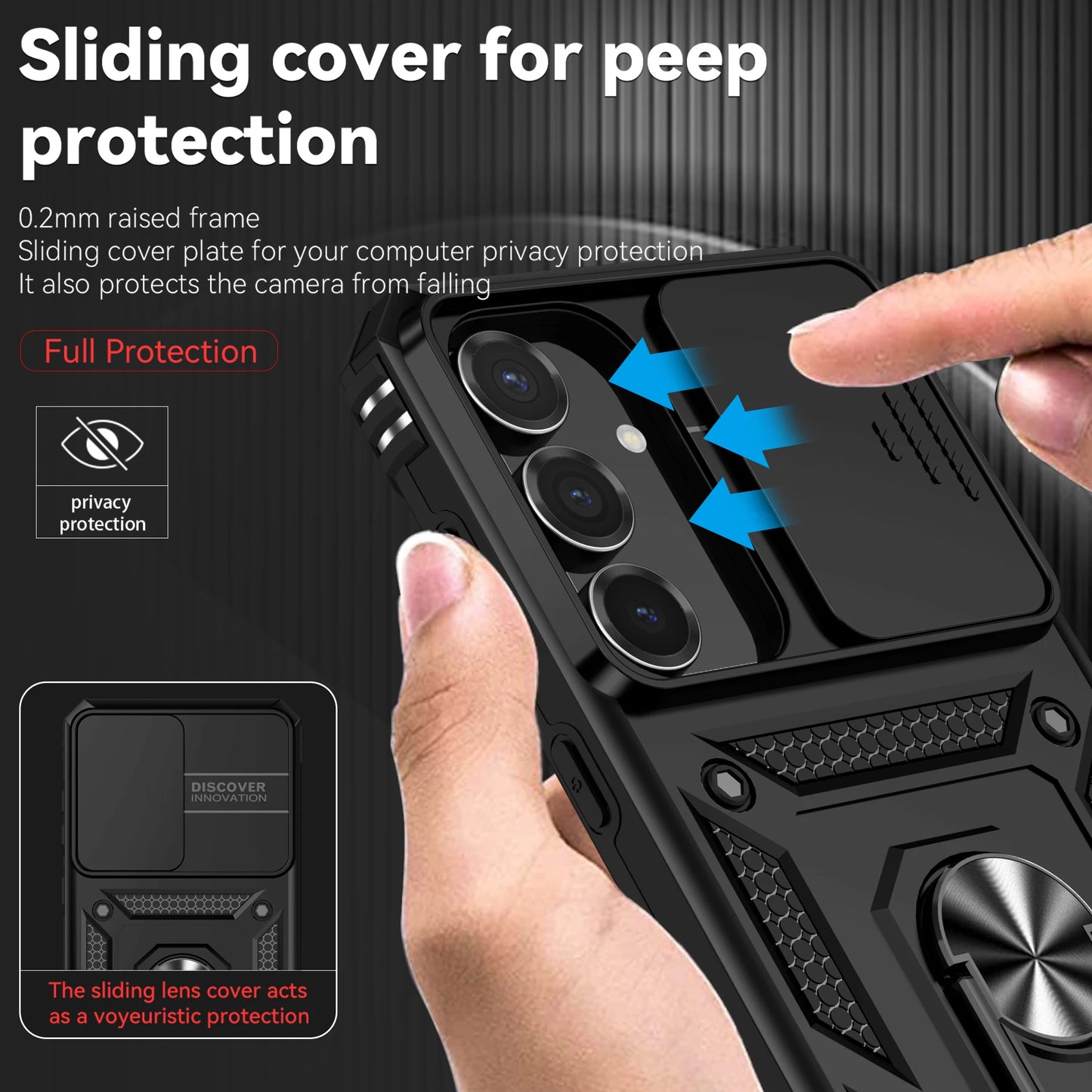 Armor Case For Samsung Galaxy S25 FE S25Edge A17 A07 A56 A26 A36 A16 A06 S25FE Coque Ring Holder Shockproof Lens Protect Cover